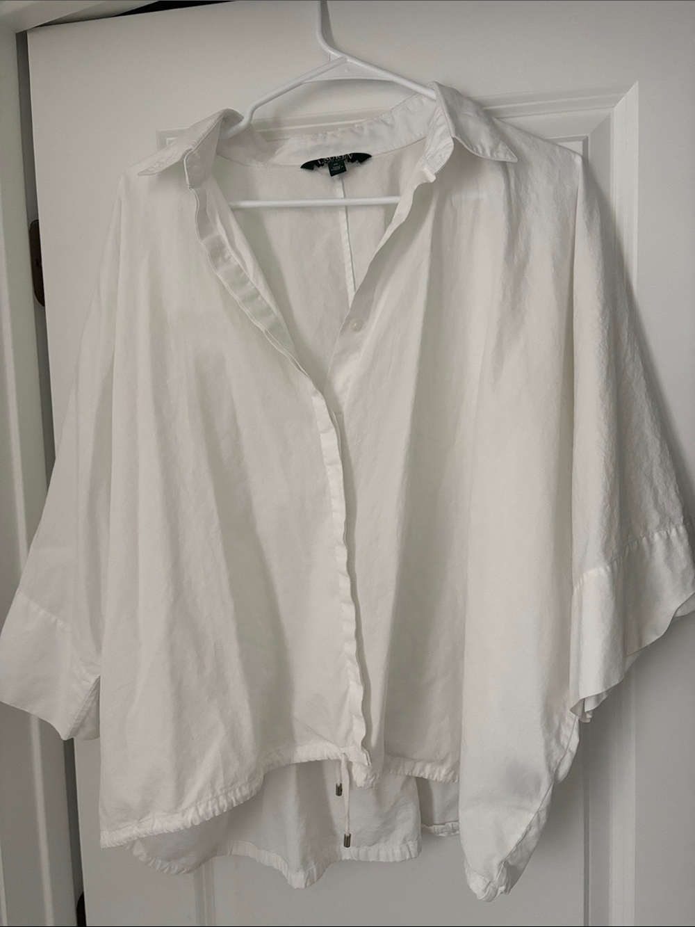 Lauren Ralph Lauren Loose White Button-Front Shirt